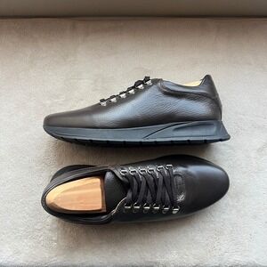 Bottega Marchigiana Men 11 EU44 Dark Brown Pebbled Leather Hiking Hybrid Sneaker